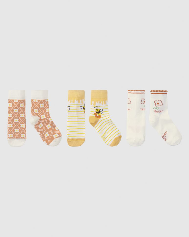 Kit 3 Meias Infantis Menina Cano Curto Calcanhar Anatômico Malwee Kids