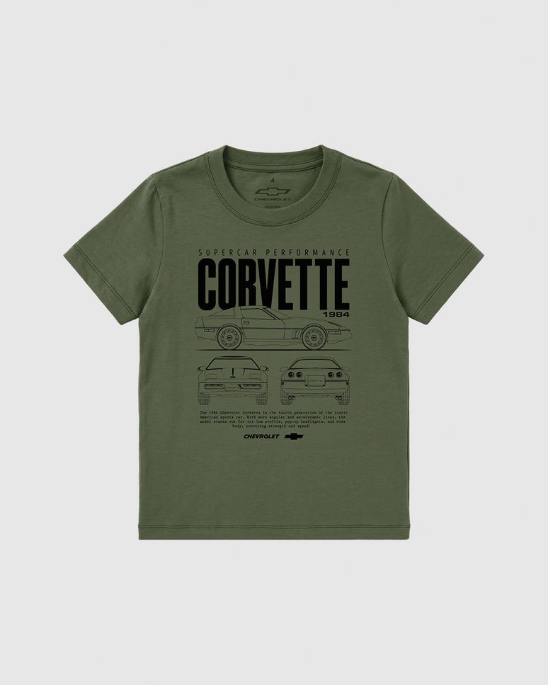 Camiseta Infantil Menino Corvette Supercar Performance Chevrolet Em Algodão Malwee Kids