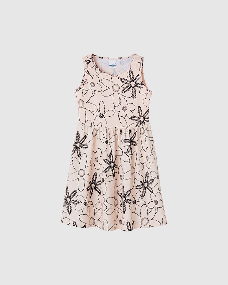 Vestido Infantil Estampado Em Algodão Malwee Kids