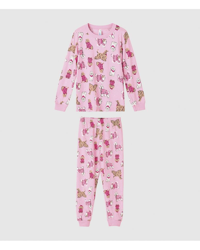 Pijama Infantil Menina Blusa E Calça Estampa Rotativa Em Algodão Malwee Kids