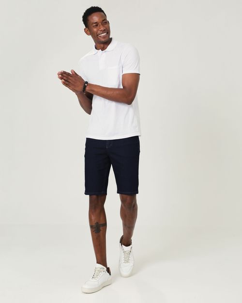 Bermuda Masculina Tradicional Em Jeans Com Elastano