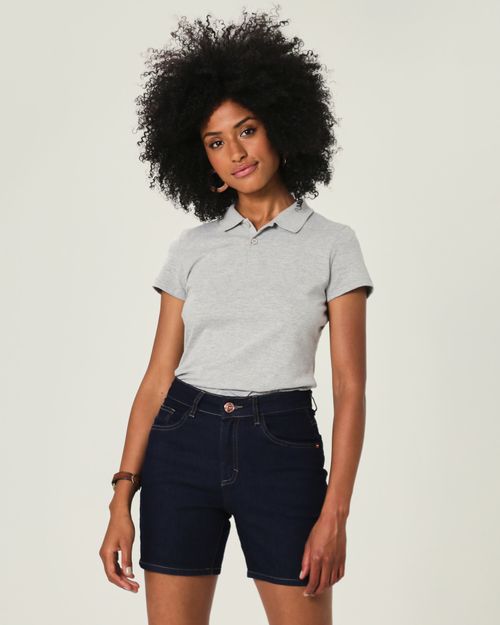 Blusa Polo Básica Feminina Gola Esporte Em Algodão