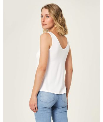 Regata Básica Feminina Decote V Em Viscose Stretch