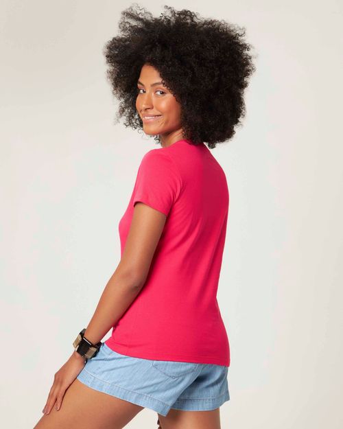 Blusa Básica Feminina Baby Look Em Algodão