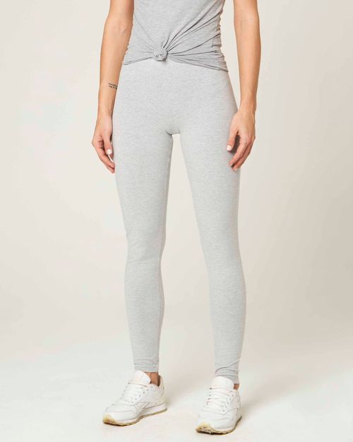 Calça Legging Básica Feminina Cintura Média Em Algodão