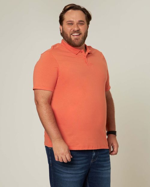 Camisa Polo Básica Masculina Plus Size Gola Esporte Em Meia Malha