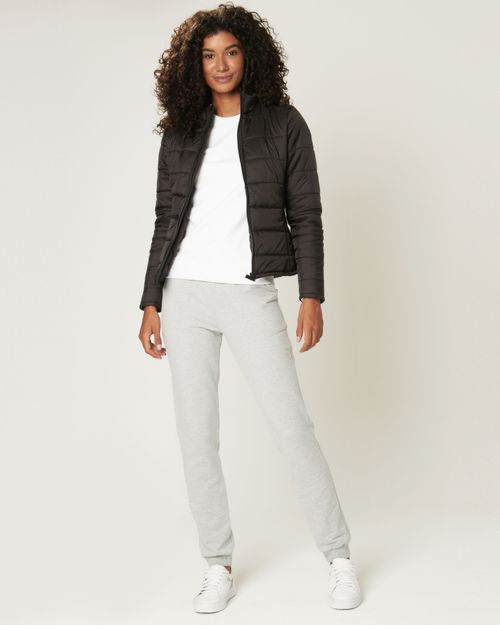 Calça Básica Feminina Jogger Bolso Faca Em Moletom Stretch Flanelado