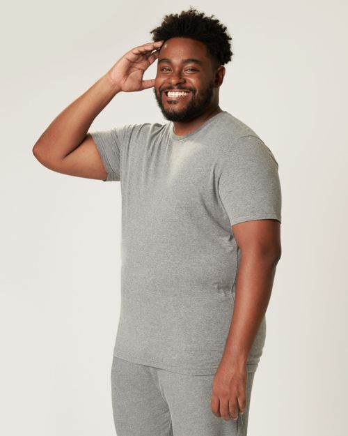 Camiseta Básica Masculina Plus Size Decote Redondo Em Meia Malha