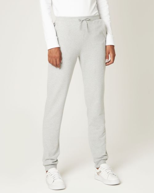 Calça Básica Feminina Jogger Bolso Faca Em Moletom Stretch Flanelado