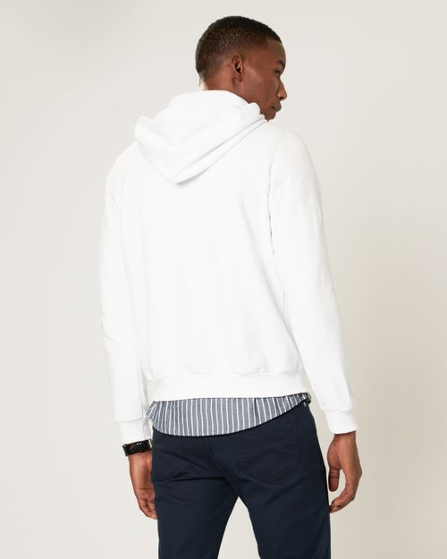 Blusão Básico Masculino Com Capuz Em Moletom Flanelado