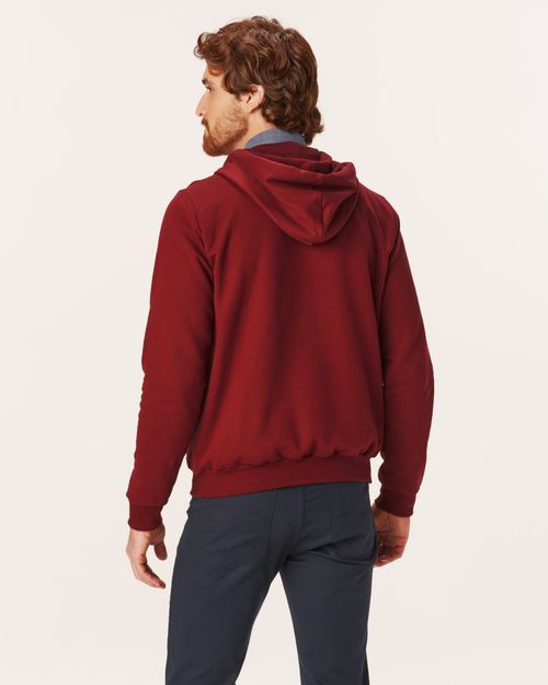 Blusão Básico Masculino Com Capuz Em Moletom Flanelado
