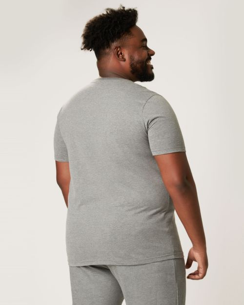 Camiseta Básica Masculina Plus Size Decote Redondo Em Meia Malha