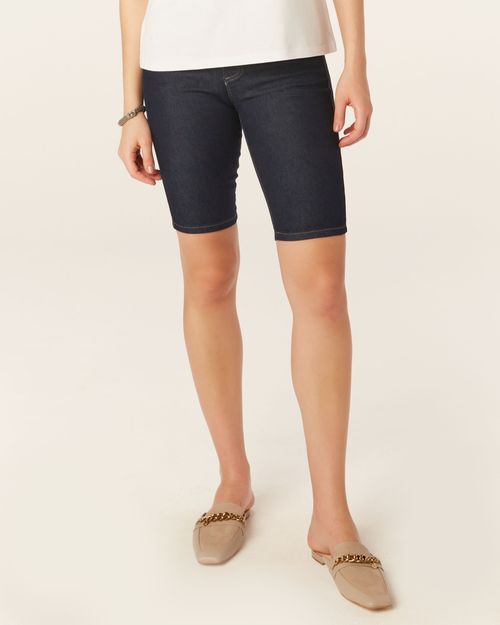 Bermuda Feminina Ciclista Em Jeans Com Elastano