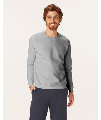 Blusão Básico Masculino Decote Redondo Em Moletom Flanelado