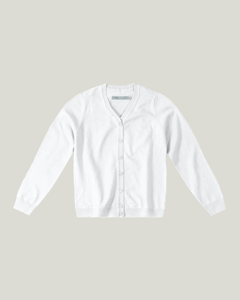 Cardigan Infantil Menina Abotoamento Frontal Em Tricô Malwee Kids