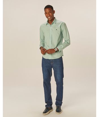 Camisa Básica Masculina Gola Esporte Em Tricoline