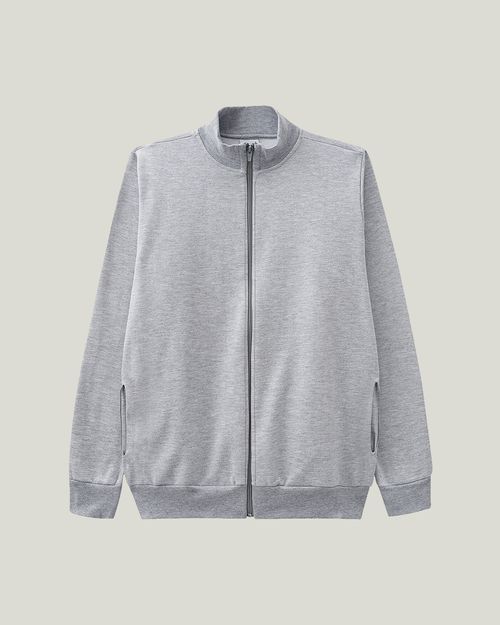 Jaqueta Básica Masculina Gola Alta Em Moletom Flanelado