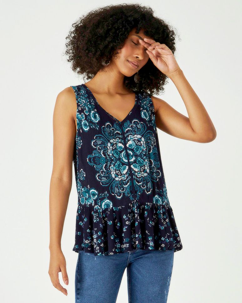 Blusa Floral Em Viscose Malwee