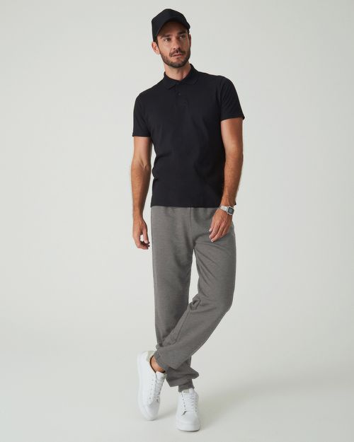 Calça Básica Masculina Em Moletom Flanelado