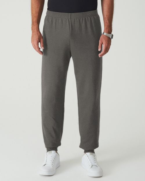 Calça Básica Masculina Em Moletom Flanelado