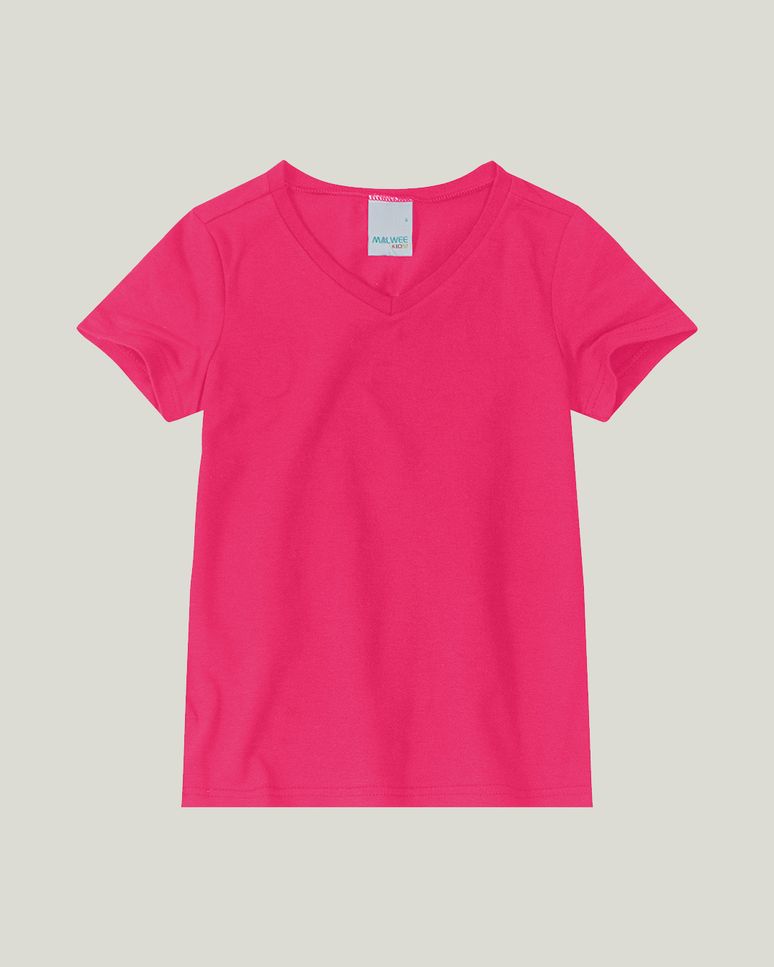 Blusa Infantil Menina Decote V Em Cotton Light Malwee Kids