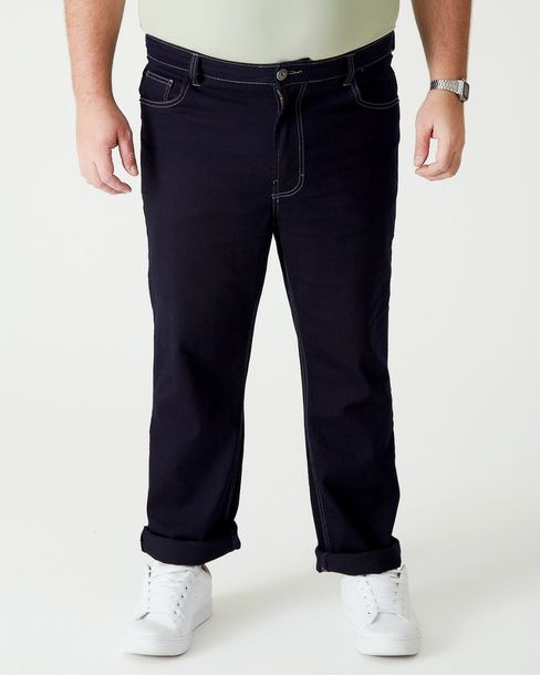 Calça Tradicional Masculina Plus Size Em Flex Jeans