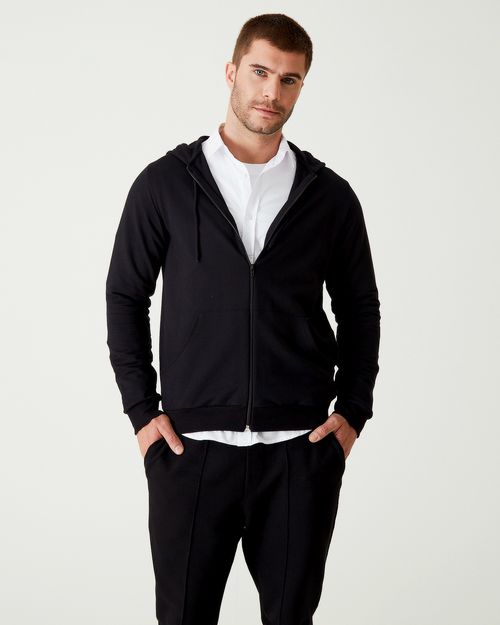 Jaqueta Básica Masculina Com Capuz Em Moletom
