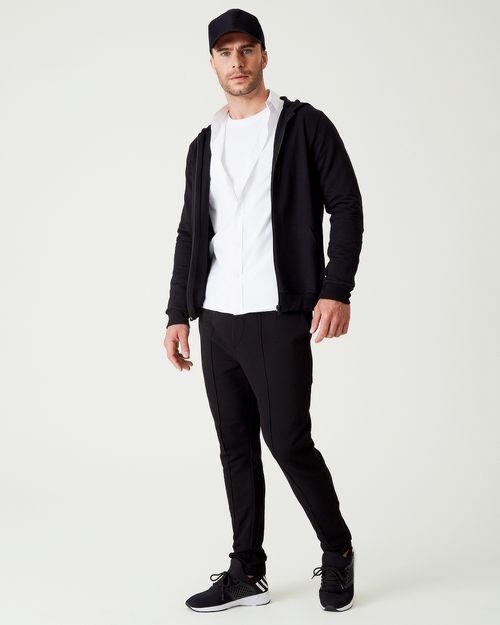 Jaqueta Básica Masculina Com Capuz Em Moletom