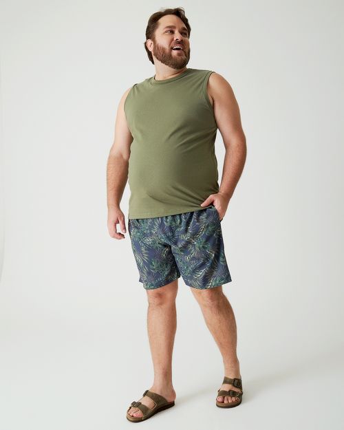 Regata Básica Masculina Plus Size Cava Ajustada Em Algodão