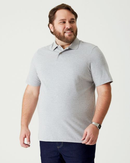 Camisa Polo Básica Masculina Plus Size Em Algodão