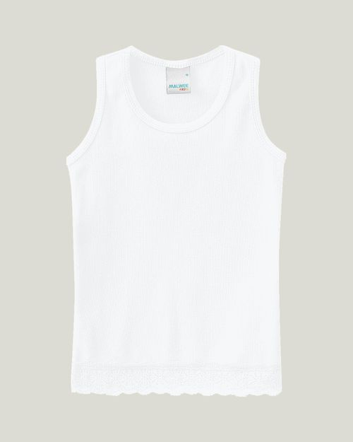 Regata Infantil Menina Com Renda Em Algodão Malwee Kids