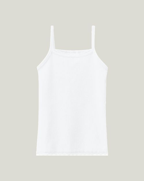 Regata Infantil Menina Decote Quadrado Com Renda Em Ribana Conforto Malwee Kids