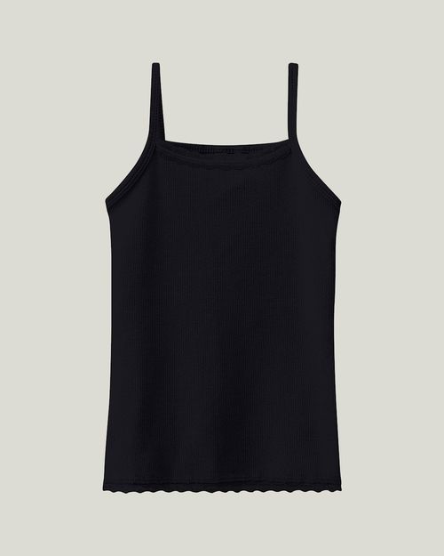 Regata Infantil Menina Decote Quadrado Com Renda Em Ribana Conforto Malwee Kids