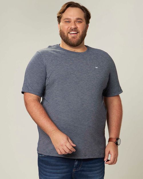 Camiseta Básica Masculina Plus Size Com Bordado