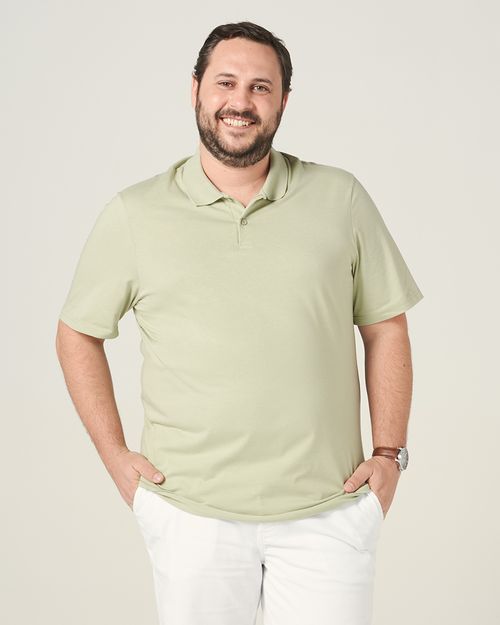 Camisa Polo Básica Masculina Plus Size Em Algodão