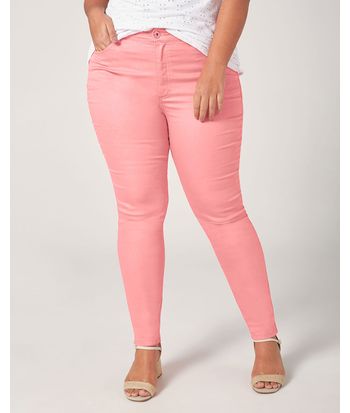 Calça Feminina Plus Size Skinny Em Flex Jeans