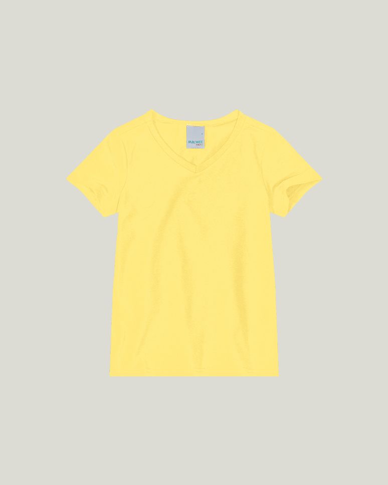 Blusa Infantil Menina Decote V Em Cotton Light Malwee Kids