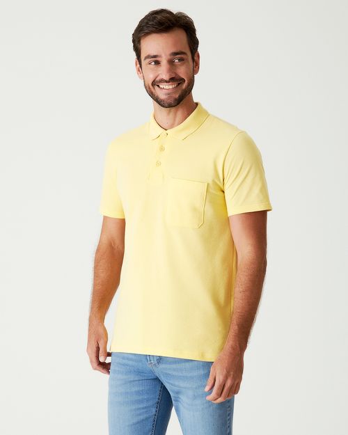 Camisa Básica Masculina Polo Gola Esporte E Bolso Piquet