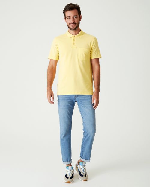 Camisa Básica Masculina Polo Gola Esporte E Bolso Piquet