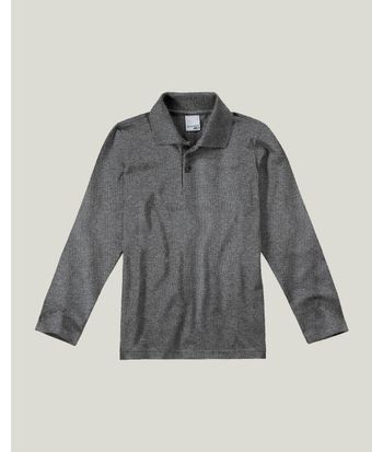 Camisa Polo Infantil Menino Manga Longa Em Algodão Malwee Kids
