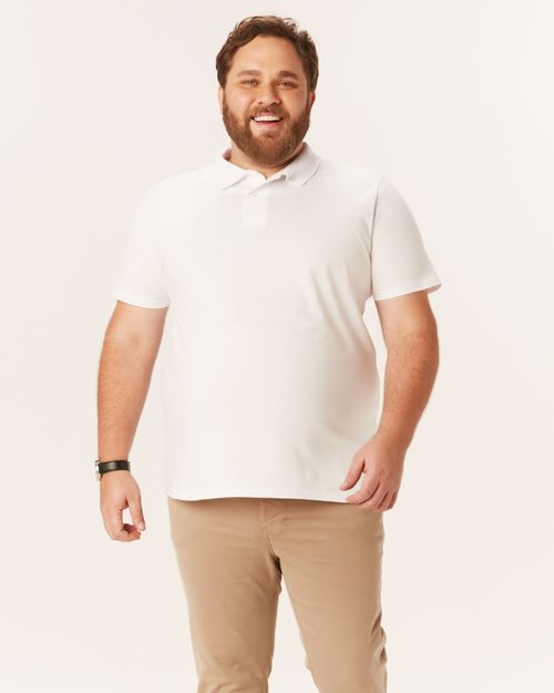 Camisa Polo Básica Masculina Plus Size Gola Esporte Em Meia Malha
