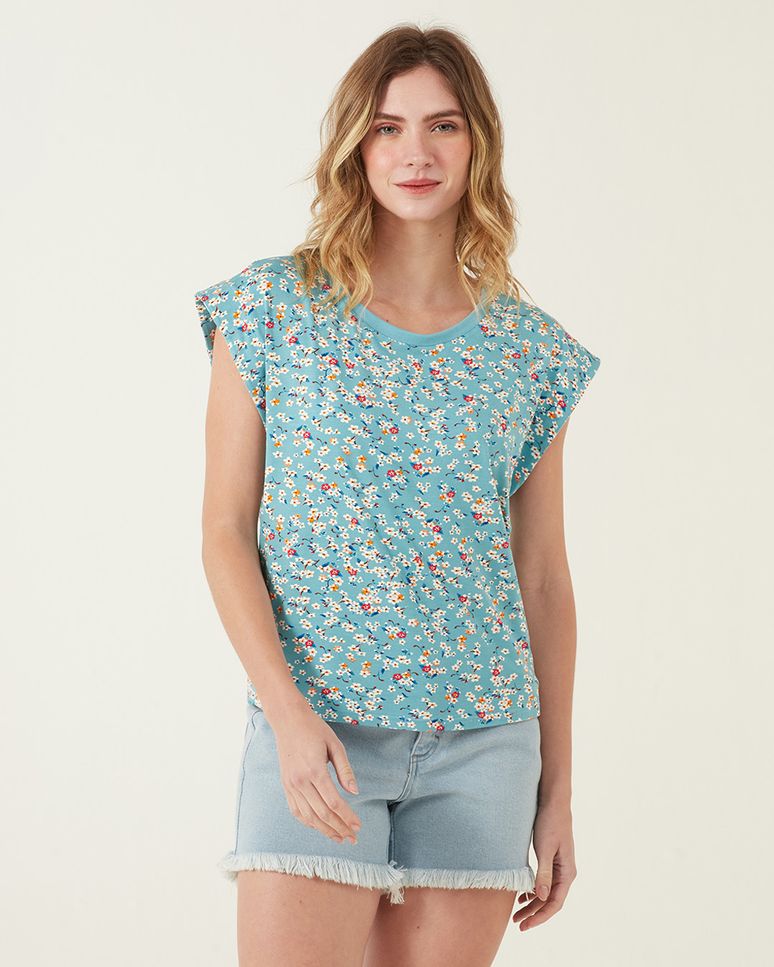 Blusa Floral Viscose Stretch Conforto Malwee
