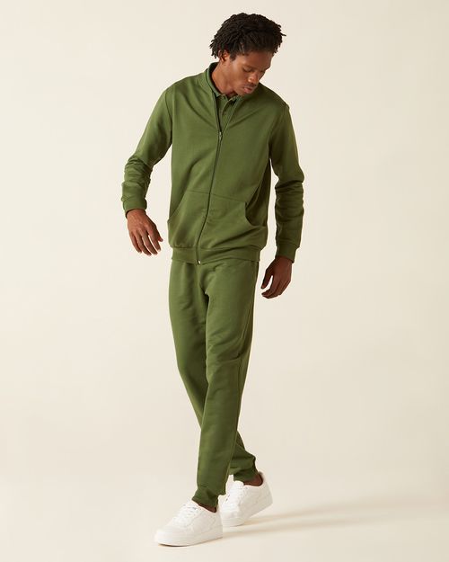 Calça Básica Masculina Em Moletom Flanelado