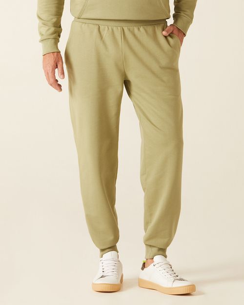 Calça Básica Masculina Em Moletom Flanelado