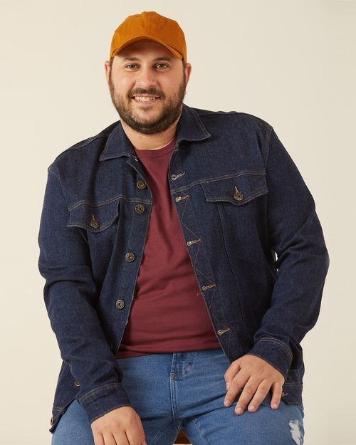 Camiseta Básica Masculina Plus Size Decote Redondo Em Meia Malha