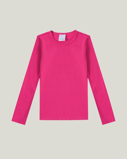 Blusa Infantil Menina Decote Redondo Manga Longa Em Ribana Malwee Kids