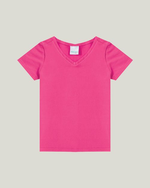Blusa Infantil Menina Decote V Em Algodão Malwee Kids