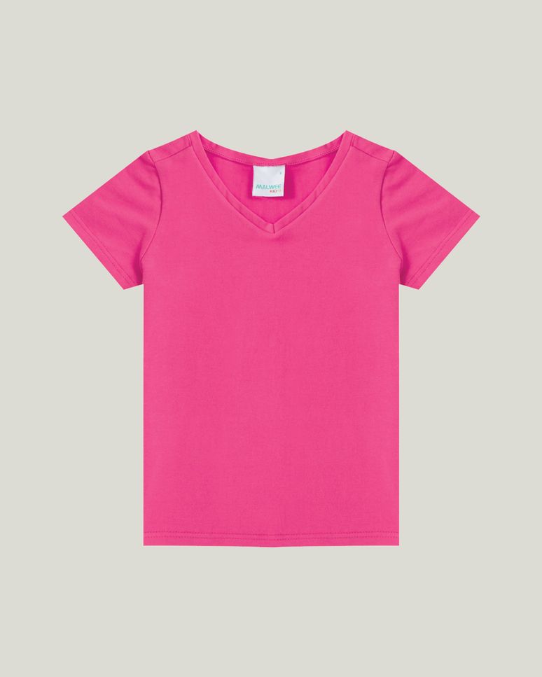 Blusa Infantil Menina Decote V Em Algodão Malwee Kids