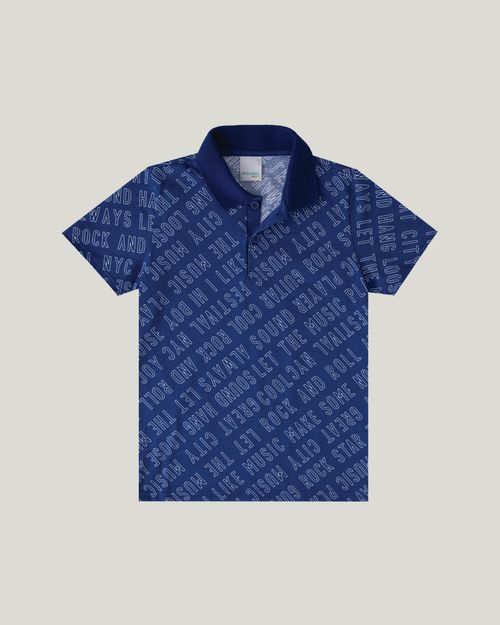 Camisa Polo Music Meia Malha Menino Malwee Kids