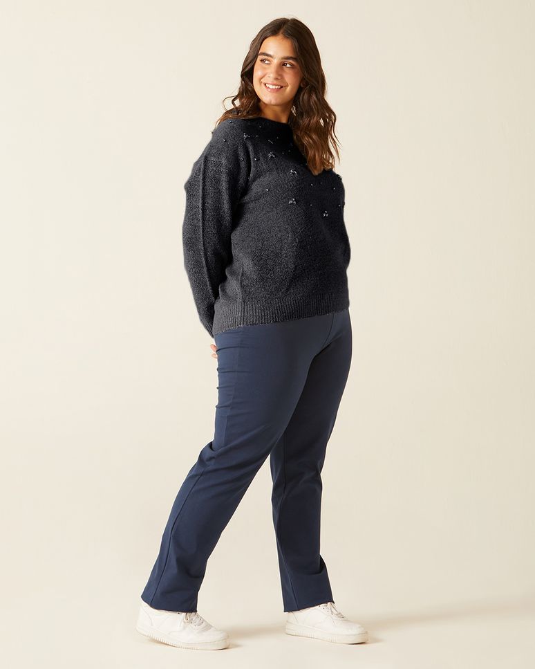 Calça Legging Básica Feminina Plus Size Em Cotton